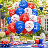 Patriotic Red White Blue Latex Balloons – 4th of July Party Decor