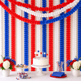 Patriotic Streamers Garland Red White Blue 4th Of July Memorial Day Party Decor