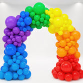 Rainbow Balloon Arch Garland Kit: Assorted Latex Balloons for Parties