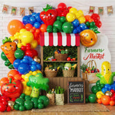 Vegetable Fruit Balloon Garland Kit: Strawberry, Carrot, Corn, Broccoli Party Decor