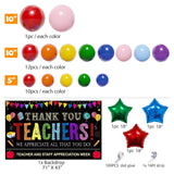 Teacher Appreciation Balloon Garland Arch Kit with "Thank You Teachers" Backdrop Banner