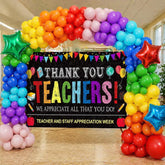 Teacher Appreciation Balloon Garland Arch Kit with "Thank You Teachers" Backdrop Banner