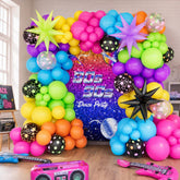 Neon Balloon Arch Garland Kit, 80s 90s Disco Glow Party Decorations