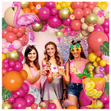 Tropical Luau Balloon Arch Garland Kit: Flamingo, Pineapple, Coconut Party Decorations