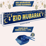 Large Blue Eid Mubarak Yard Banner Islamic Home Party Decorations