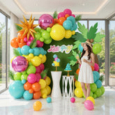 Tropical Balloon Arch Garland Kit Hot Pink Teal Blue Green Orange Balloons Birthday