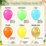 Flamingo Tropical Balloon Arch Garland Kit: Hot Pink, Green, Orange, Teal, Gold Foil Balloons