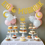 Gold Glitter Eid Mubarak Banner Islamic Festival Party Decorations