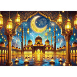 Eid Ul Adha Backdrop Crescent Moon Mosque Islamic Party Decorations