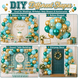 Teal Gold Confetti Balloons for Eid Ul Adha Party Decor Set