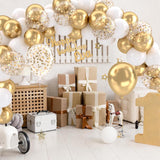 Pearl White Gold Balloons, 12 Inch Latex Set for Eid Ul Adha Party Decorations