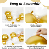 White Gold Balloon Arch Kit: Eid Ul Adha, Ramadan Party Decor
