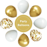 White Gold Confetti Balloons for Eid Ul Adha Party Decorations