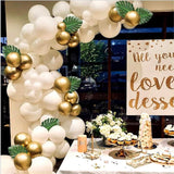 White Gold Balloon Garland Arch Kit: Eid Ul Adha Party Decorations