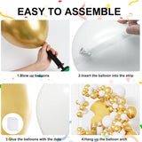 White Gold Confetti Balloon Garland Arch Kit for Eid Ul Adha Party Decorations