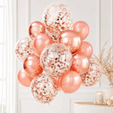 36 Inch Rose Gold Confetti Balloons, 21 Pack Oversized Party Decorations