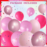 Hot Pink Rose Gold Balloon Arch Garland Kit, Princess Party Decorations