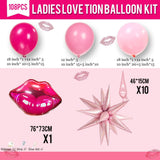 Pink Red Balloon Arch Kit, Star Lip Foil Balloons, Party Decor