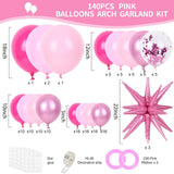 Pink Balloon Arch Kit, Star Balloons, Graduation, Birthday, Mother's Day Party Decorations
