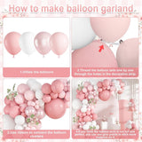 Pink Balloon Arch Garland Kit, Pastel Celebration Decor