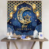 Eid Mubarak Blue Gold Balloon Arch Kit | Ramadan Party Decor Banner
