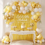 Pastel Yellow Gold Balloon Garland Arch Kit | Eid Ul Adha Party Decorations, Fringe Curtain