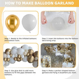 White Gold Balloon Arch Garland Kit | Metallic Latex Party Decor