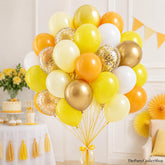 Yellow White Balloon Garland Kit | Mustard Gold Confetti Party Decor
