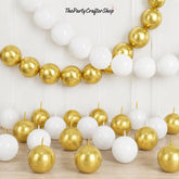 100 Pcs White Gold Baby Pink Quick Link Balloons | Party Arch Decor