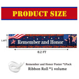 Patriotic Memorial Day Banner: Remember and Honor Veterans, Red White Blue Outdoor Decor