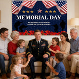 Memorial Day Patriotic Backdrop Banner Remember And Honor Photography Decoration Indoor Outdoor Party Decor