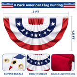 Pleated American Fan Flags: Red White Blue Patriotic Bunting for 4th July Decorations
