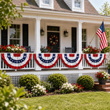 Pleated American Fan Flags: Red White Blue Patriotic Bunting for 4th July Decorations