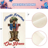 Always Remember Our Heroes Garden Flag Patriotic Veteran Yard Decoration Memorial Day Outdoor Flag