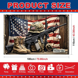 Patriotic Soldier Backdrop Banner 4th Of July Memorial Day Veterans Day Party Decoration