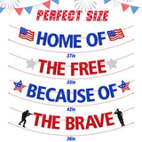 Patriotic Banner: Home of the Free Because of the Brave, USA Decor