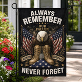 Patriotic Memorial Flag: Always Remember Our Heroes, Veterans Day Outdoor Banner