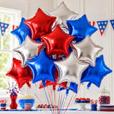 Patriotic Star Foil Balloons Red White Blue 4th Of July Independence Day Party Decor
