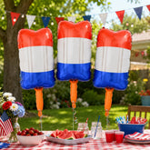 Patriotic Popsicle Foil Balloons Red White Blue 4th Of July Memorial Day Party Decor