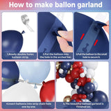 Patriotic Balloon Garland Kit Red White Blue 4th Of July Memorial Day Party Decorations
