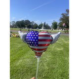 American USA Flag Heart Balloon With Angel Wings Patriotic Memorial Party Decoration