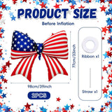 Patriotic Bow Foil Balloons American Flag 4th Of July Memorial Day Party Decor