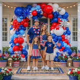 Patriotic Balloon Garland Arch Kit Red White Blue 4th Of July Party Decorations