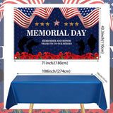 Memorial Day Party Decoration Kit Patriotic Balloon Arch Backdrop Tablecloth Set