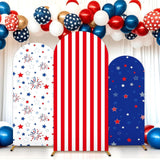 American Flag Arch Cover Backdrop Red White Blue Patriotic Party Decorations