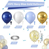 Royal Blue Gold White Balloons | Confetti, Macaron Latex Party Decor