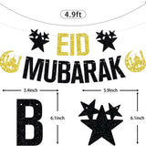 Gold Black Eid Mubarak Islamic Party Banner Decorations