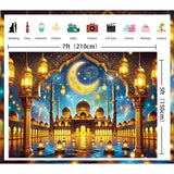 Eid Ul Adha Backdrop Crescent Moon Mosque Islamic Party Decorations