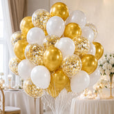 60PCS Gold White Confetti Balloons for Eid Ul Adha Party Decorations