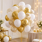 Pearl White Gold Balloons, 12 Inch Latex Set for Eid Ul Adha Party Decorations